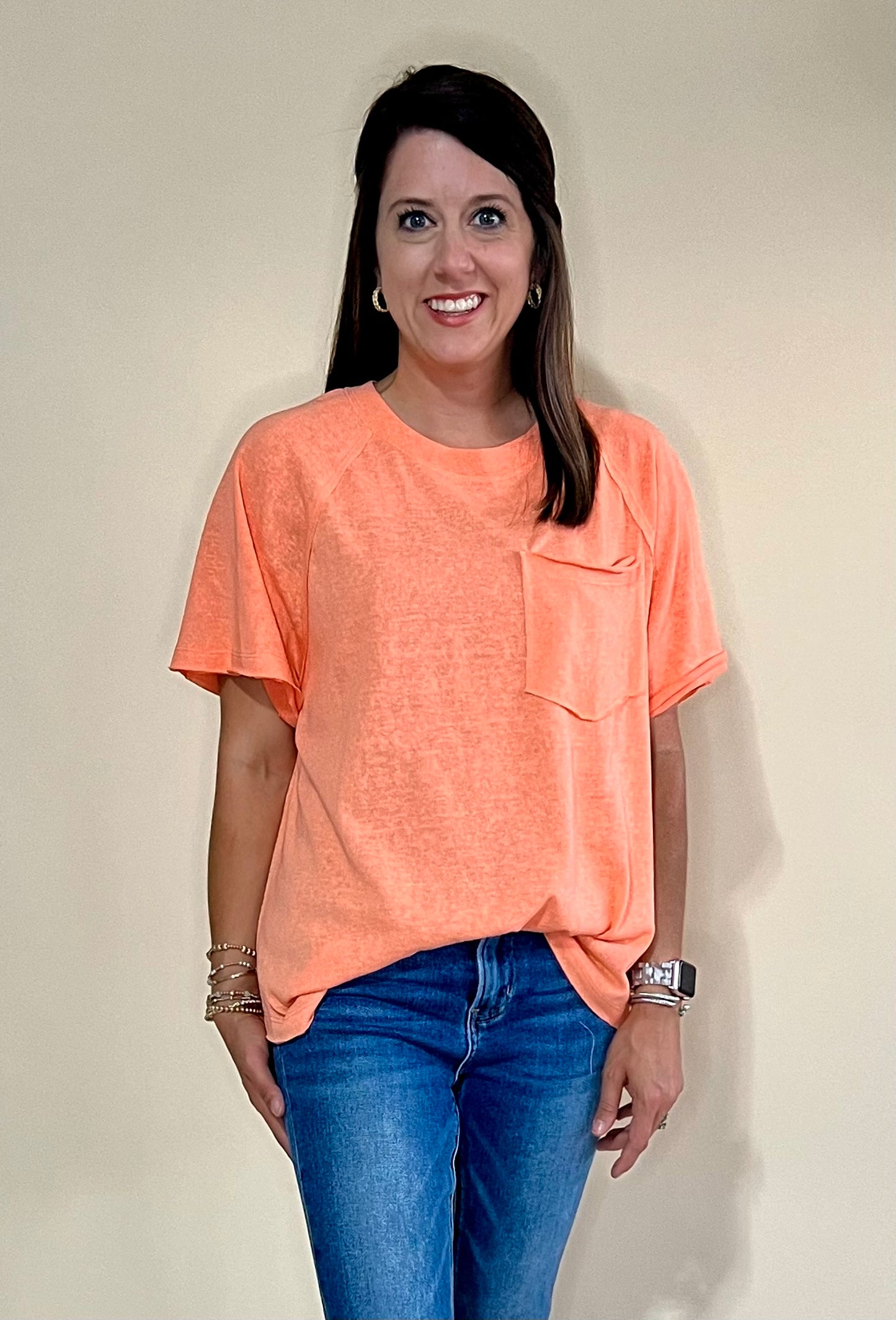 Peach Pocket Tee