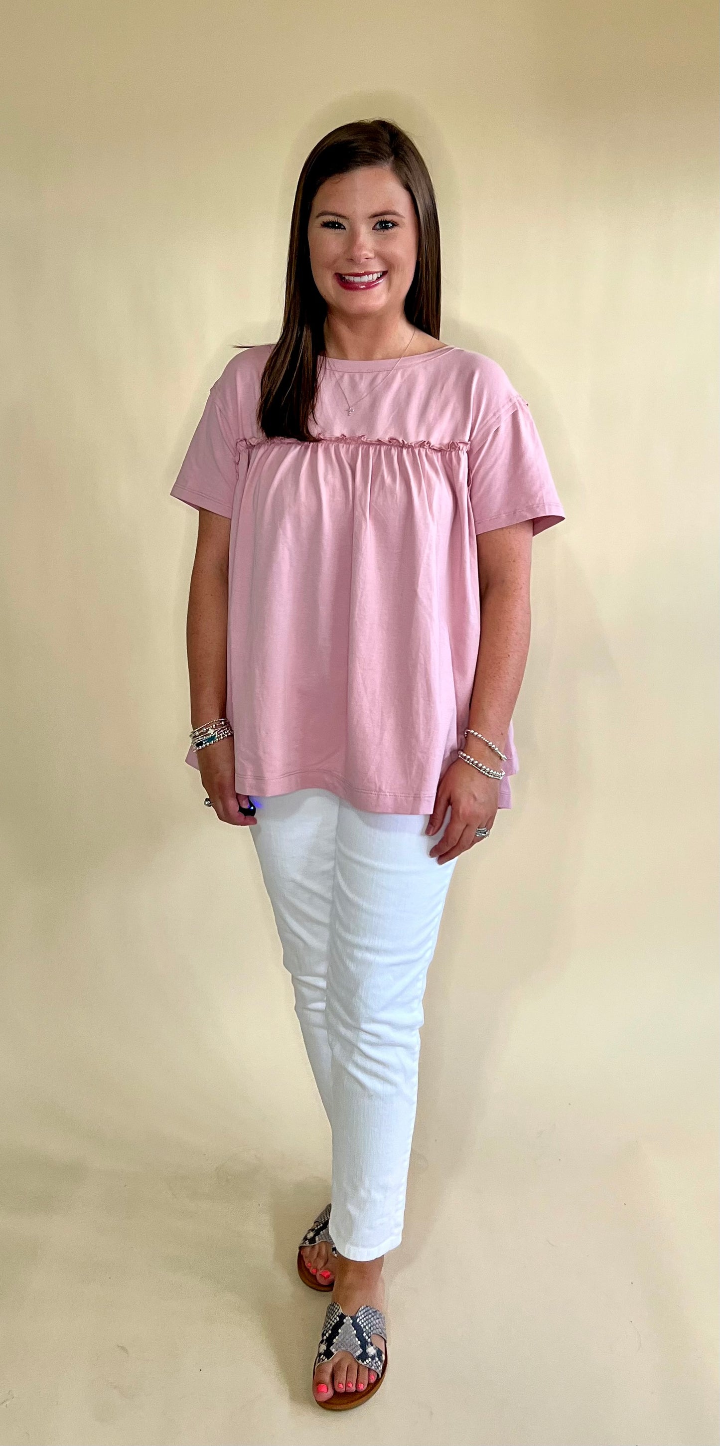 Light Pink Ruffled Tee