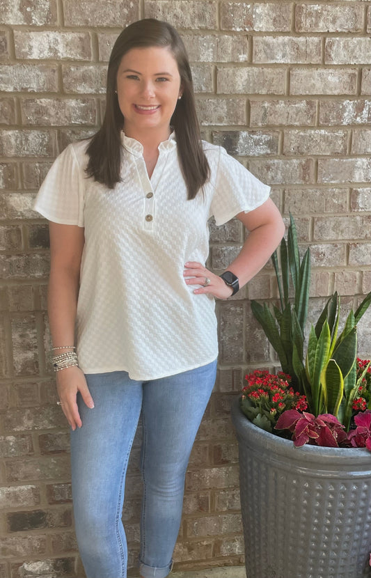 Textured White Top